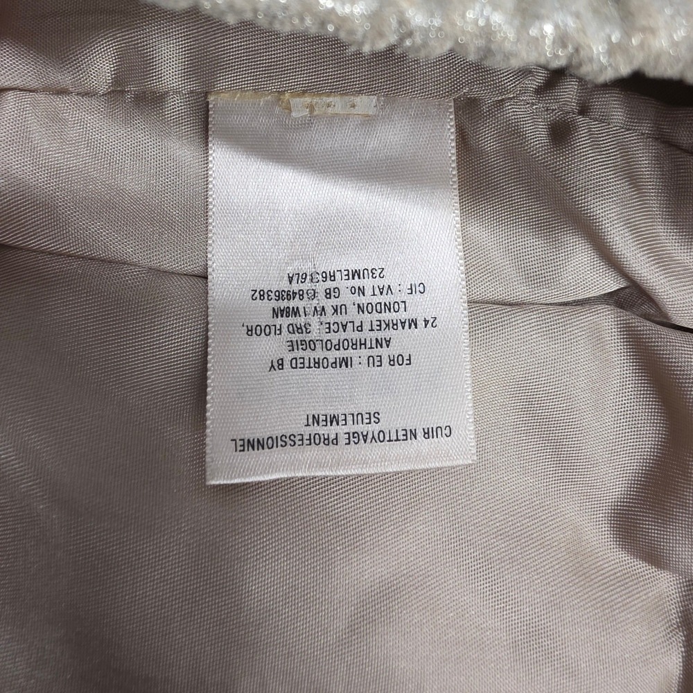 Leifsdottir Anthropologie Metallic‎ Gold Leather Floral Eyelet Mini Skirt Size 2 - Picture 4 of 10
